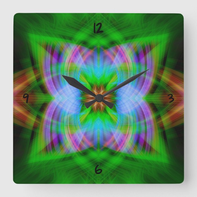 Reloj cuadrado de pared cargado (Anverso)