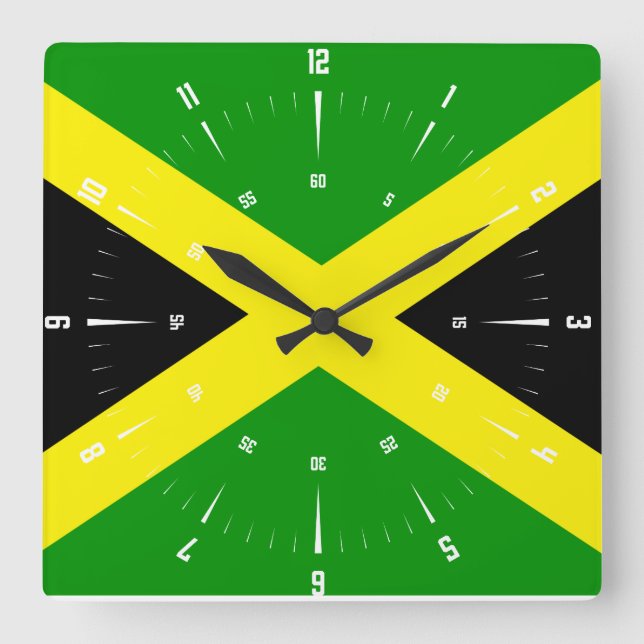 Reloj cuadrado de pared de Jamaica (Anverso)