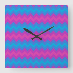 Reloj cuadrado de pared: Magenta, púrpura, caverna