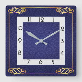 Reloj Cuadrado Decco de arte azul