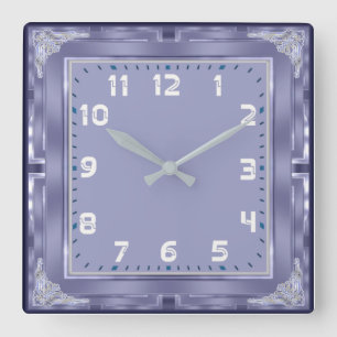Reloj Cuadrado Deco azul