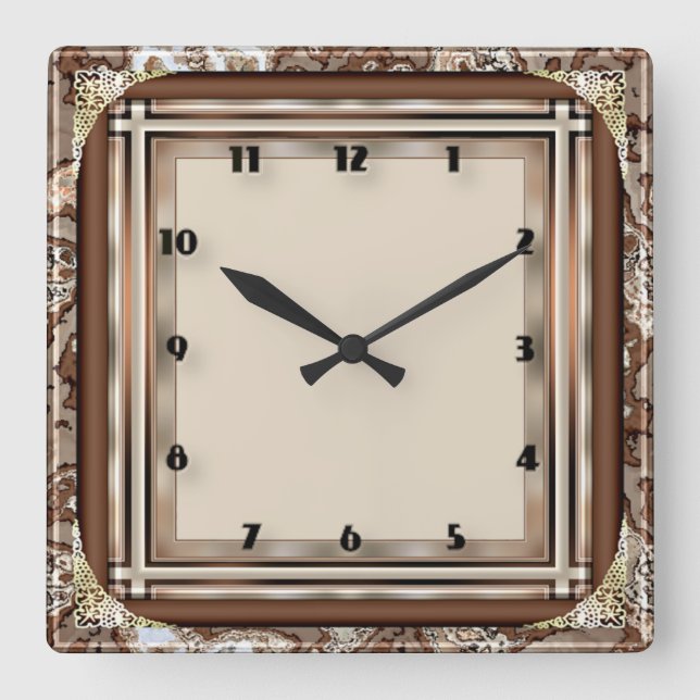 Reloj Cuadrado Deco moderno (Anverso)