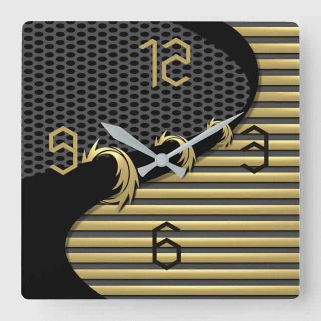 Reloj Cuadrado Deco moderno (Anverso)