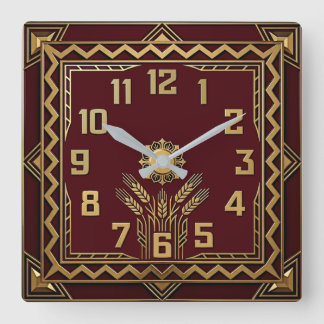 Reloj Cuadrado Deco Rojo