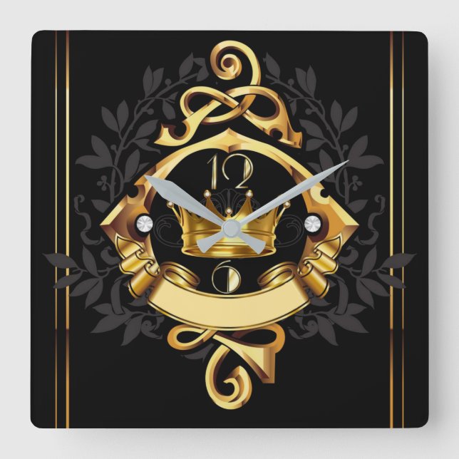 Reloj Cuadrado Decoción de arte elegante personalizada (Anverso)