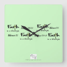 Reloj Cuadrado Decorable Inspiration: "Faith is a Lifestyle" Big