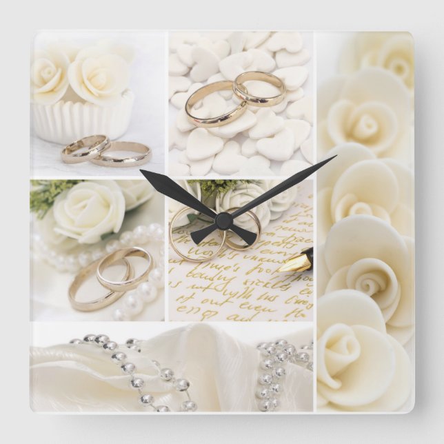 Reloj Cuadrado decoración boda (Anverso)