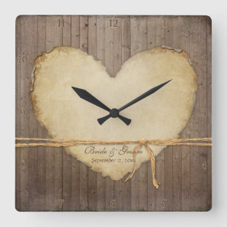 Reloj Cuadrado Decoración casera Rústica de tablas de cercas de m