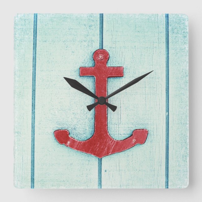 Reloj Cuadrado Decoración De Anchor (Anverso)