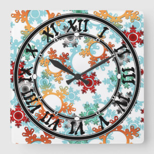 Reloj Cuadrado Decoración de año nuevo, navidades, año nuevo, nie
