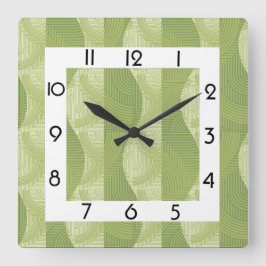 Reloj Cuadrado Decoración de arte verde