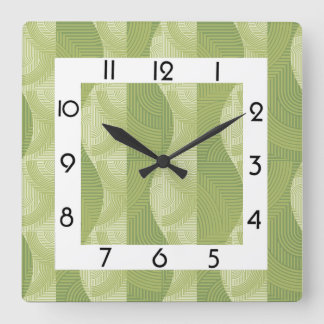 Reloj Cuadrado Decoración de arte verde