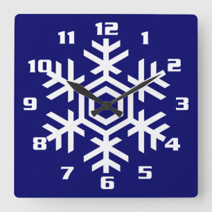 Reloj Cuadrado Decoración de hogar navideña y estacional Copo de 