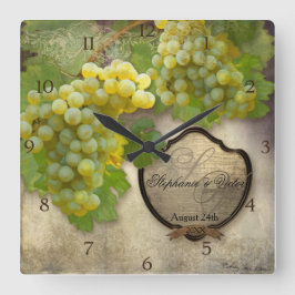 Reloj Cuadrado Decoración de viñedos de aniversario Boda personal