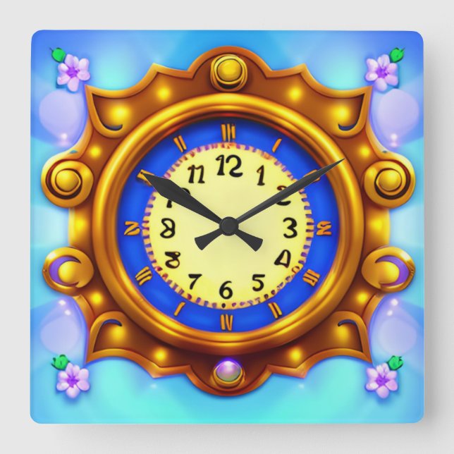 Reloj Cuadrado Decoración divertida (Anverso)