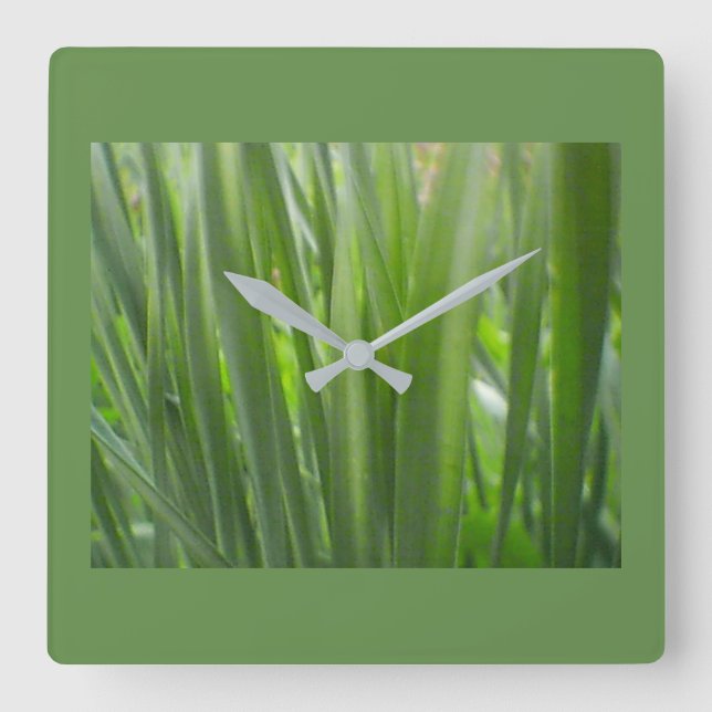 Reloj Cuadrado Decoración Eco Verde (Anverso)