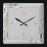 Reloj Cuadrado Decoración gris y elegante Art Deco<br><div class="desc">Gran diseño Art Decó de relojes. Te encantará como a otros. Puede usar este diseño para otro producto o para el personalizar y agregar su texto. Sígueme por más. Gracias. Que tengas un buen día.</div>