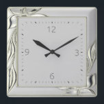 Reloj Cuadrado Decoración gris y elegante Art Deco<br><div class="desc">Gran diseño Art Decó de relojes. Te encantará como a otros. Puede usar este diseño para otro producto o para el personalizar y agregar su texto. Sígueme por más. Gracias. Que tengas un buen día.</div>