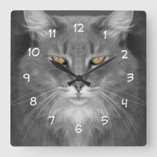 Reloj Cuadrado Decoración mural tema del gato