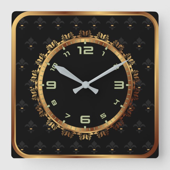Reloj Cuadrado Decorativo elegante (Anverso)