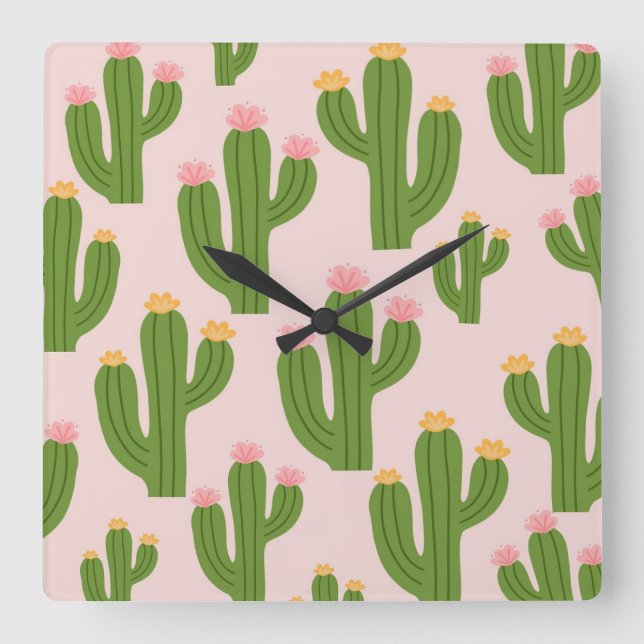 Reloj cuadrado decorativo y colorido (Anverso)