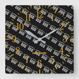 RELOJ CUADRADO DEDICADO A DIOS PERSONALIZABLE GUAY TEXTO BLANCO