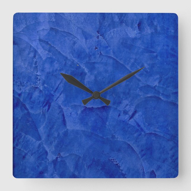 Reloj Cuadrado Deep Blue Faux Finish Square Wallclock (Anverso)