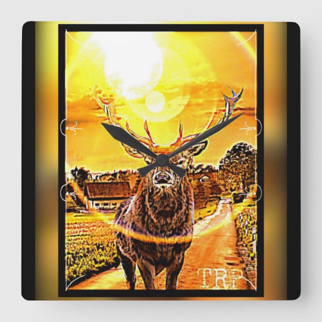 Reloj Cuadrado Deer asombroso 02-02 (Anverso)