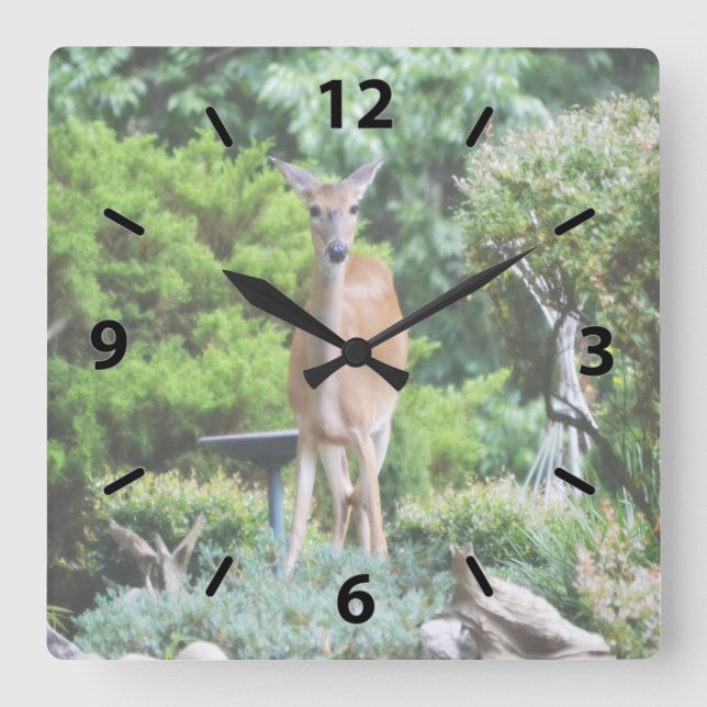 Reloj Cuadrado Deer forestal (Anverso)