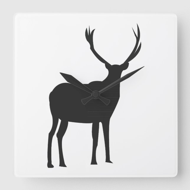 Reloj Cuadrado Deer Wildlife Antlers Deer (Anverso)