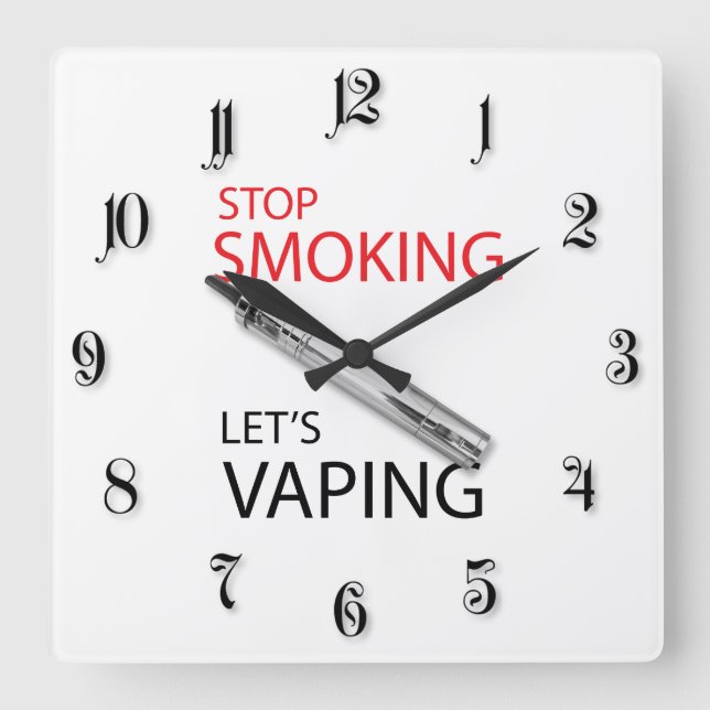 Reloj Cuadrado Dejar de fumar (Anverso)
