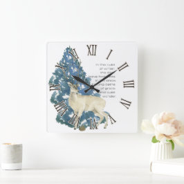 Reloj Cuadrado Dejar Huellas De Venado En La Nieve