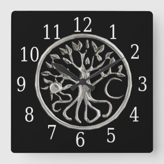 Reloj cuadrado del árbol de la vida