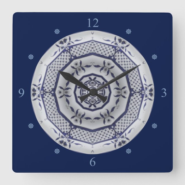 Reloj Cuadrado Delft Blue Design 006 From 1764 ~  (Anverso)