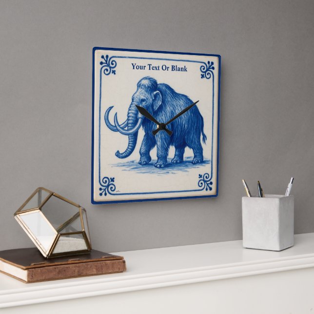 Reloj Cuadrado Delft Wooly Mammoth (Oficina)