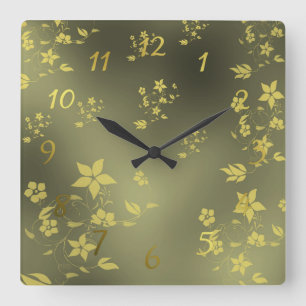 Reloj Cuadrado Delicate Asian flowers clock