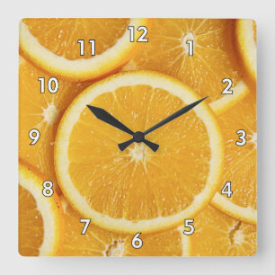 Reloj Cuadrado Deliciosa Naranja Slices