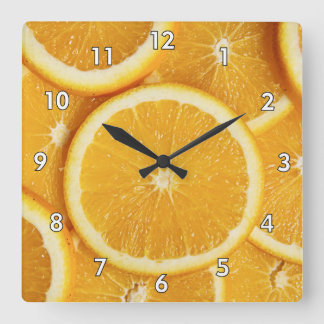 Reloj Cuadrado Deliciosa Naranja Slices