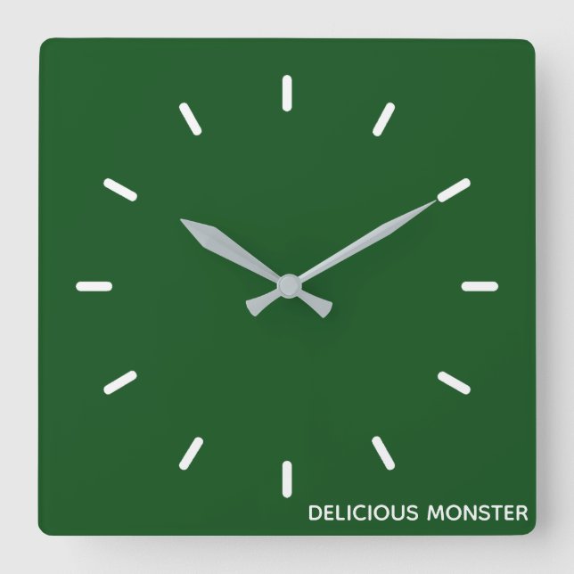 Reloj Cuadrado Delicioso nombre de color verde monstruo (Anverso)