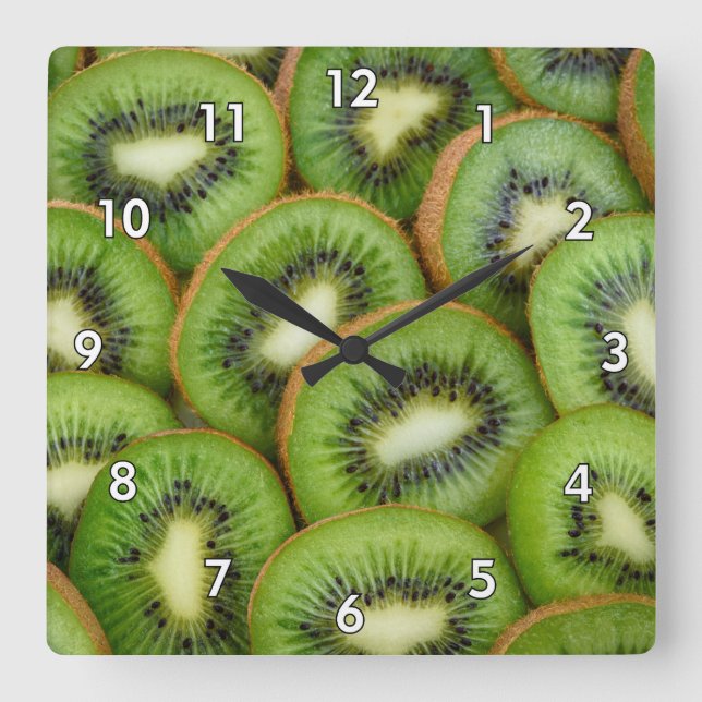Reloj Cuadrado Delicious KiWi Slices (Anverso)