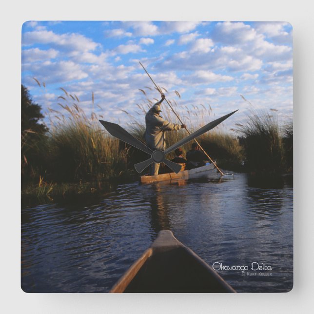 Reloj Cuadrado Delta del Okavango (Anverso)