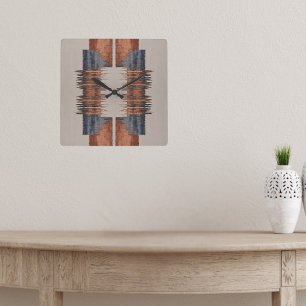 Reloj Cuadrado Denim y óxido de taupe moderno