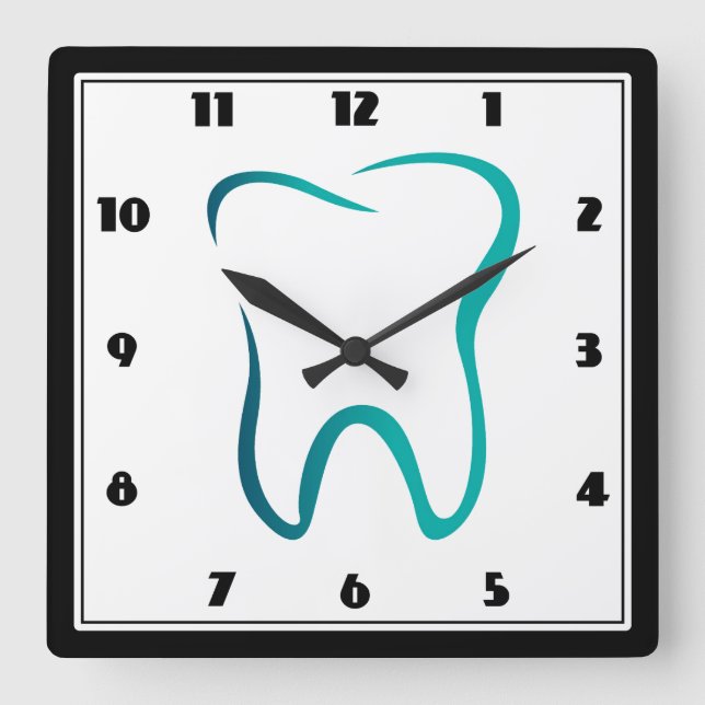 Reloj Cuadrado Dental Tooth Dentist Medical Image (Anverso)