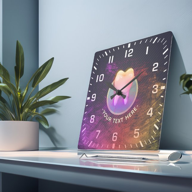 Reloj Cuadrado Dentista Profesional Clínica Dental Rosa Gold Toot (Subido por el creador)