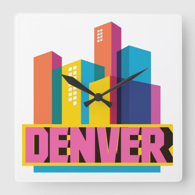 Reloj Cuadrado Denver en diseño (Anverso)
