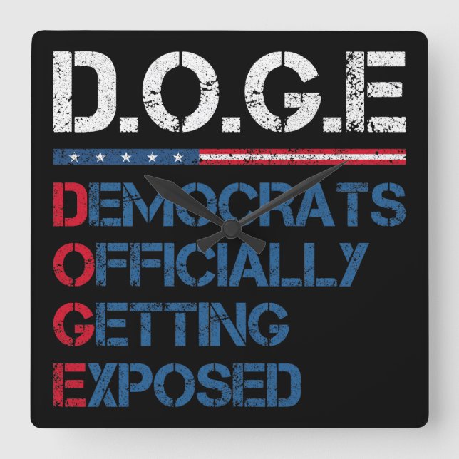 Reloj Cuadrado Departamento De Eficiencia Gubernamental (Anverso)