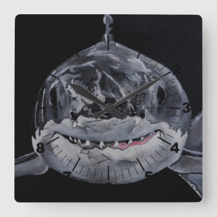 Reloj Cuadrado Depredador del Mar Pintura de Alfred Fox