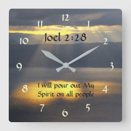 Reloj Cuadrado Derramaré mi espíritu Joel 2 28, la Biblia Verse