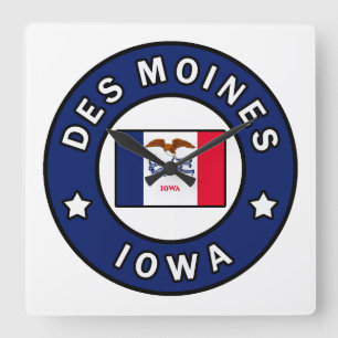 Reloj Cuadrado Des Moines Iowa