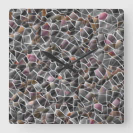 Reloj Cuadrado Desagradable de salmón bruto y mosaico irregular g